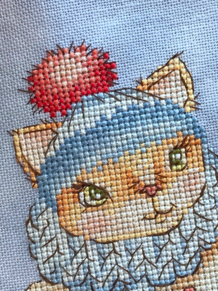 Cat with a Garland Cross Stitch Pattern фото 7