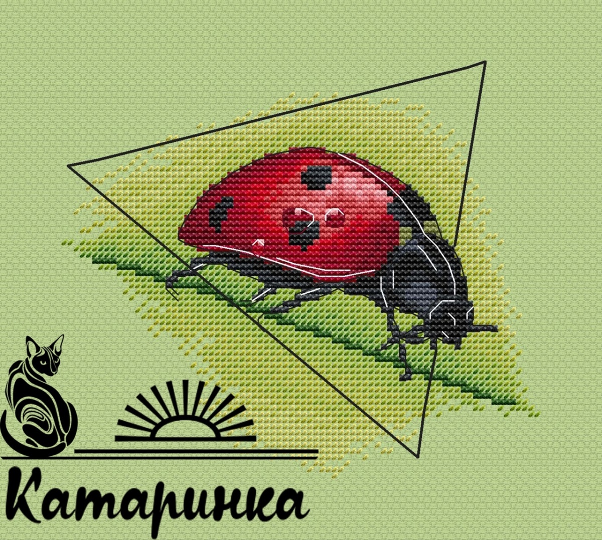 Ladybug Cross Stitch Chart фото 1