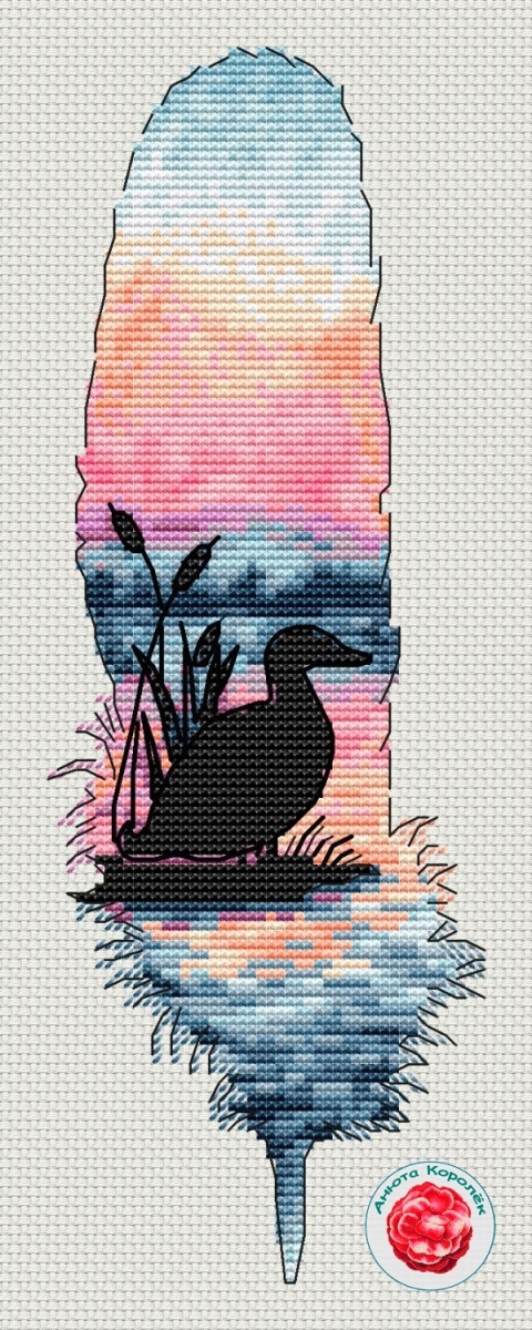 Duck Feather Cross Stitch Pattern фото 1