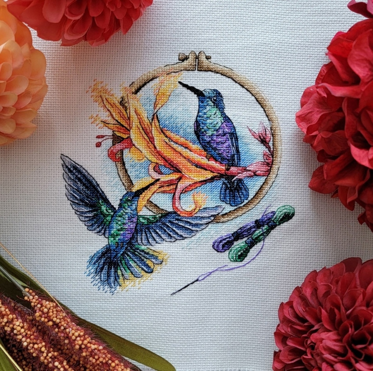 Tropical Birds Cross Stitch Pattern фото 3