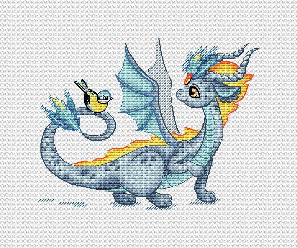 The Dragon and the Bird Cross Stitch Pattern фото 2