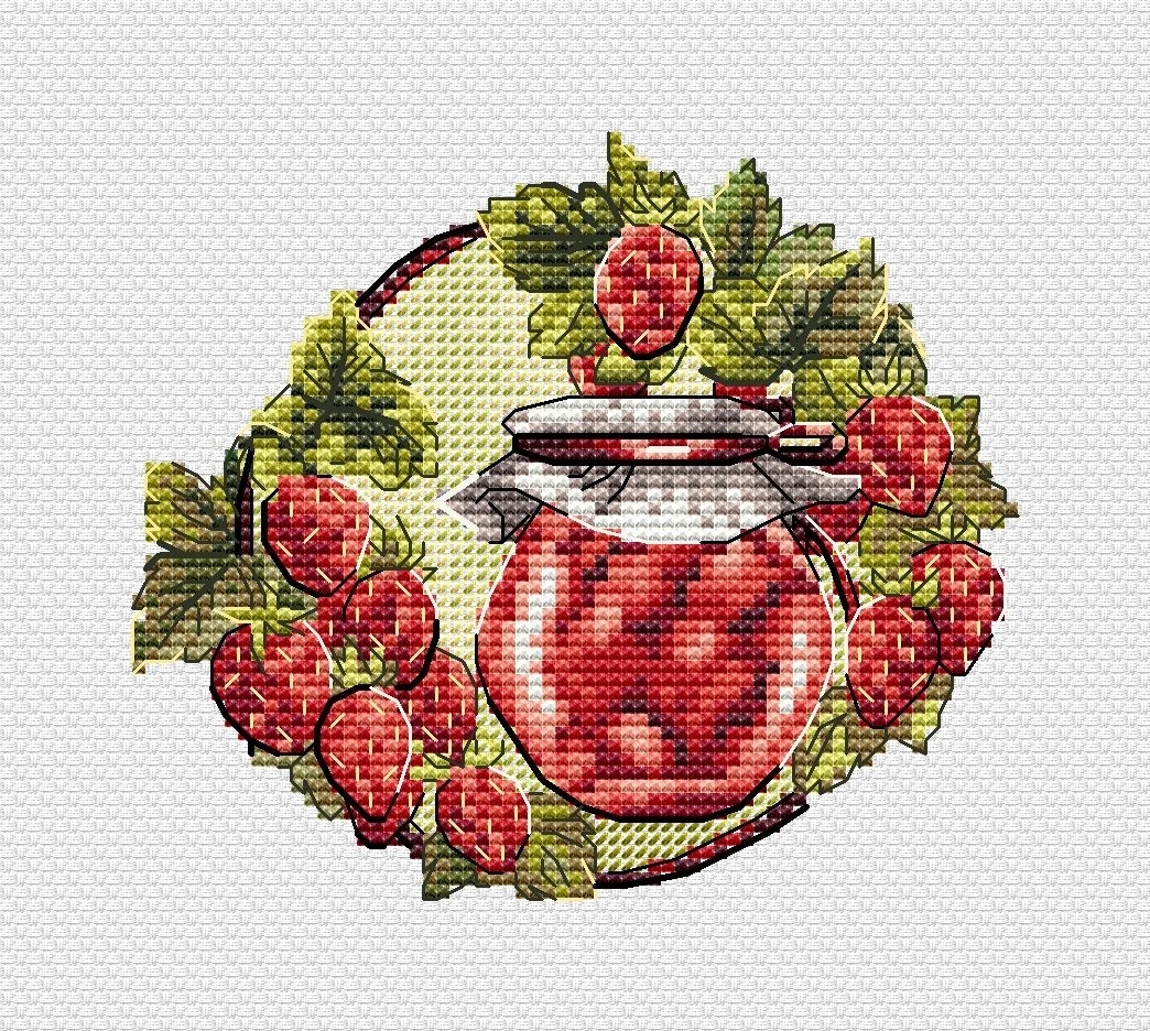 Pleasant Chores. Strawberry Cross Stitch Pattern фото 1