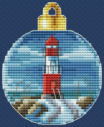 Christmas Bauble. Lighthouse 9 Cross Stitch Pattern фото 1