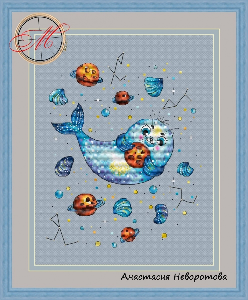 Space Seal Cross Stitch Pattern фото 1