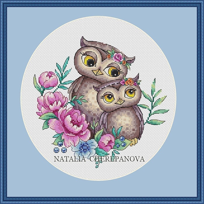 Cute Owls Cross Stitch Pattern фото 2