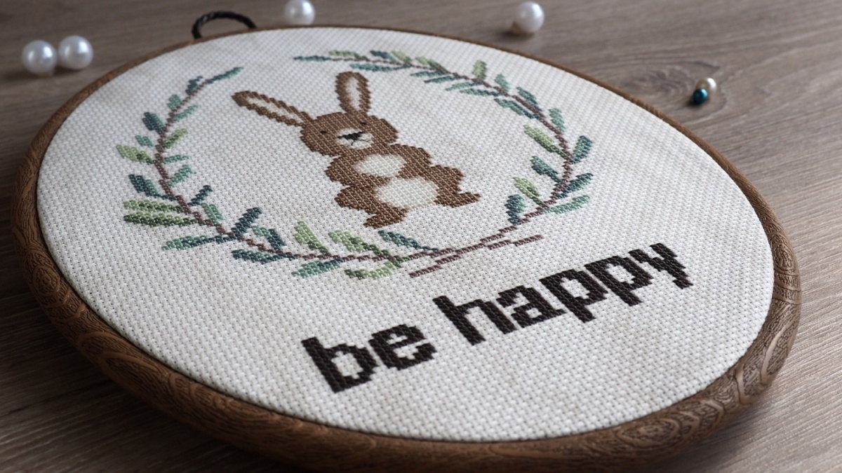 Be Happy Simple Cross Stitch Pattern фото 3