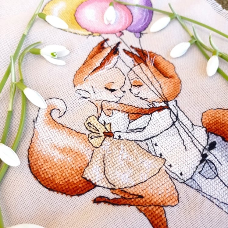 Squirrels in Love Cross Stitch Pattern фото 3