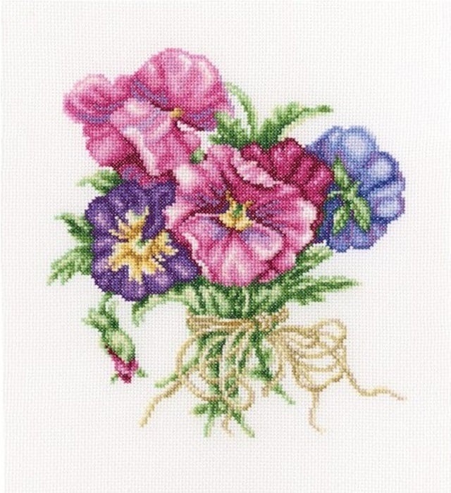 Violets Bouquet Cross Stitch Kit фото 1