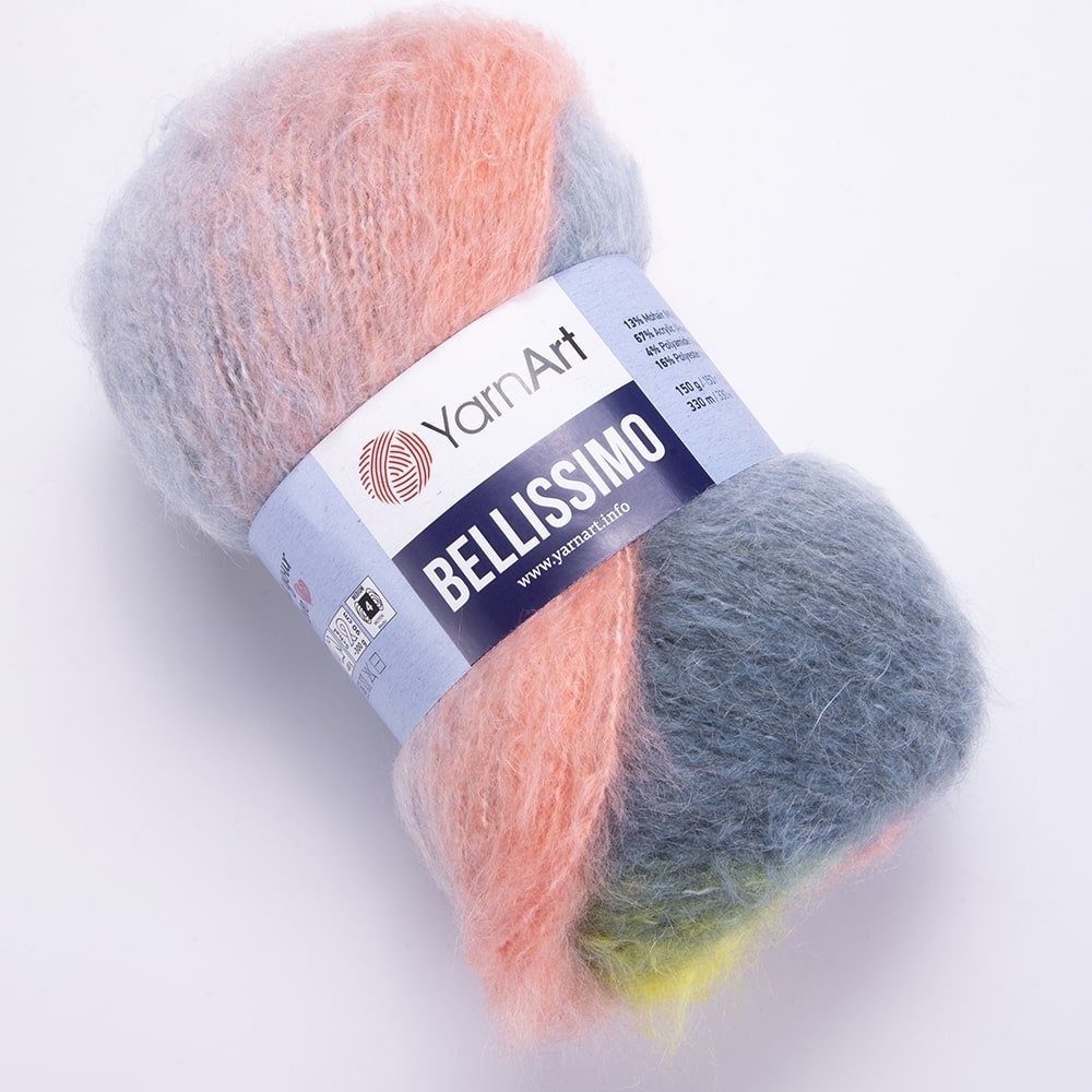 YarnArt Bellissimo 13% mohair, 67% acrylic, 4% polyamide, 16% polyester, 3 Skein Value Pack, 450g фото 10