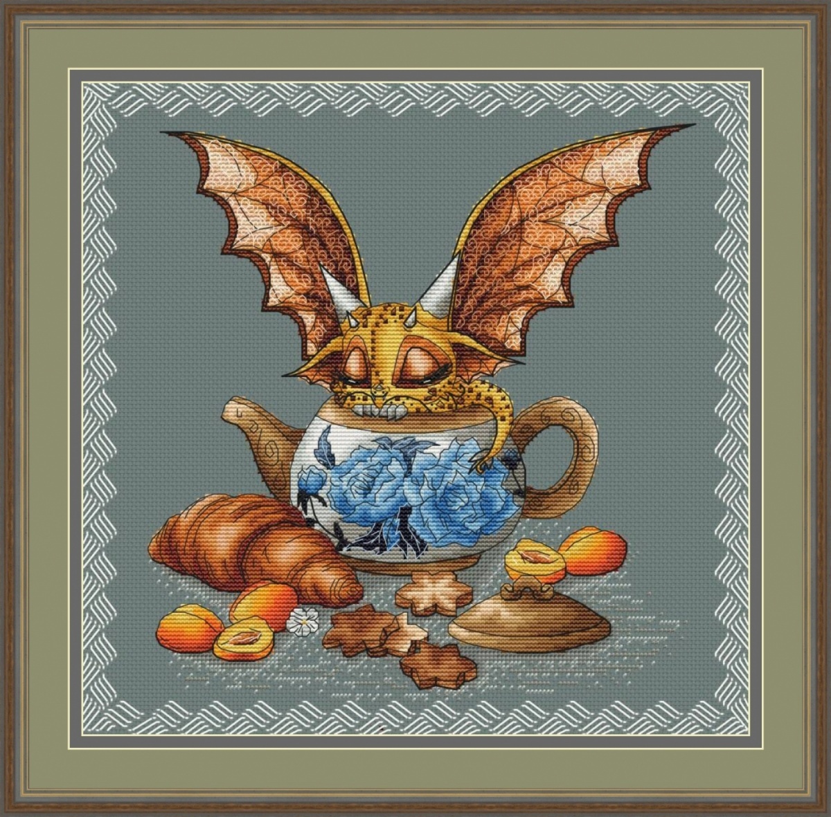 Dragon and Teapot Cross Stitch Pattern фото 1
