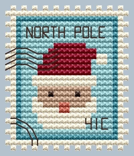 North Pole Postage Stamps Cross Stitch Pattern фото 5