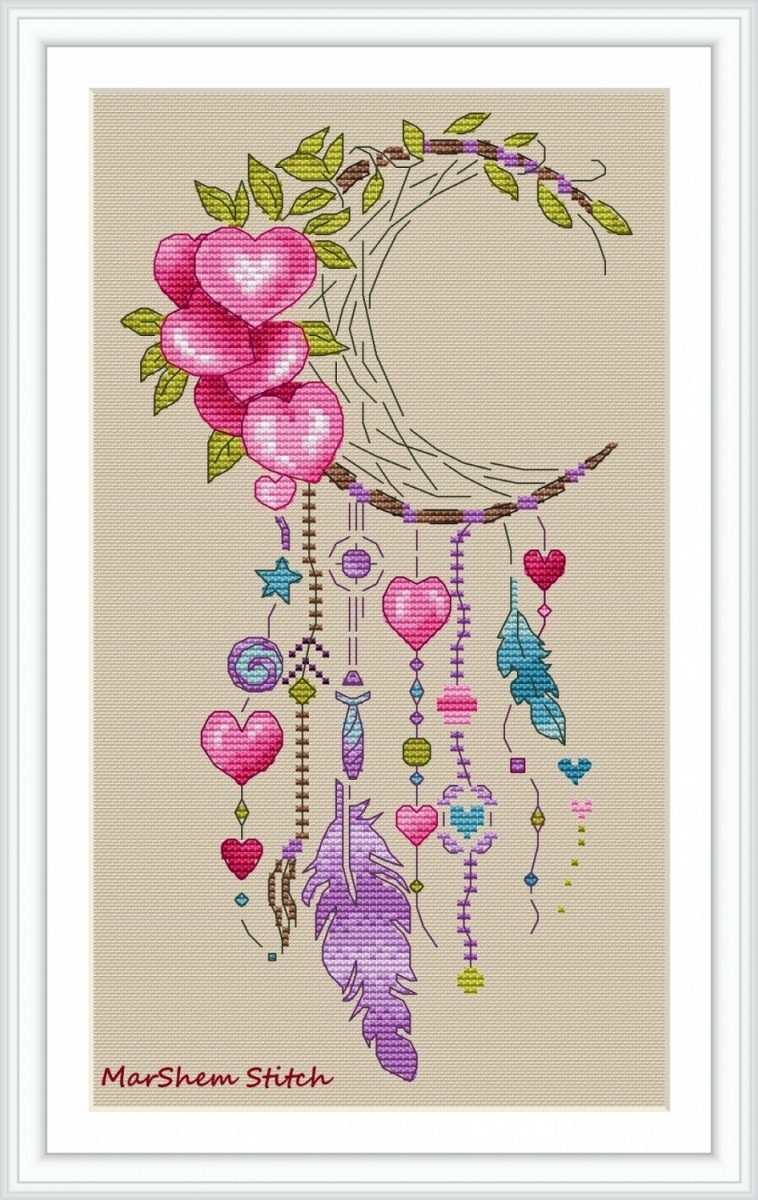 Dreamcatcher Hearts Cross Stitch Pattern фото 2