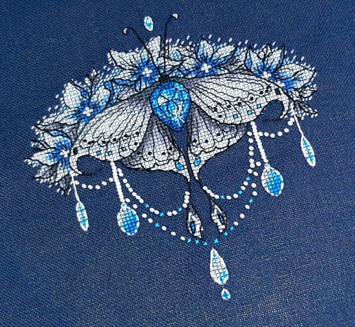 Sapphire Butterfly Cross Stitch Pattern фото 4