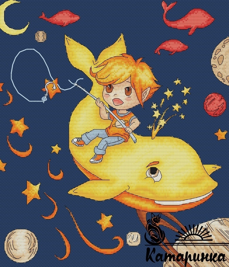 Star Fishing Cross Stitch Pattern фото 1