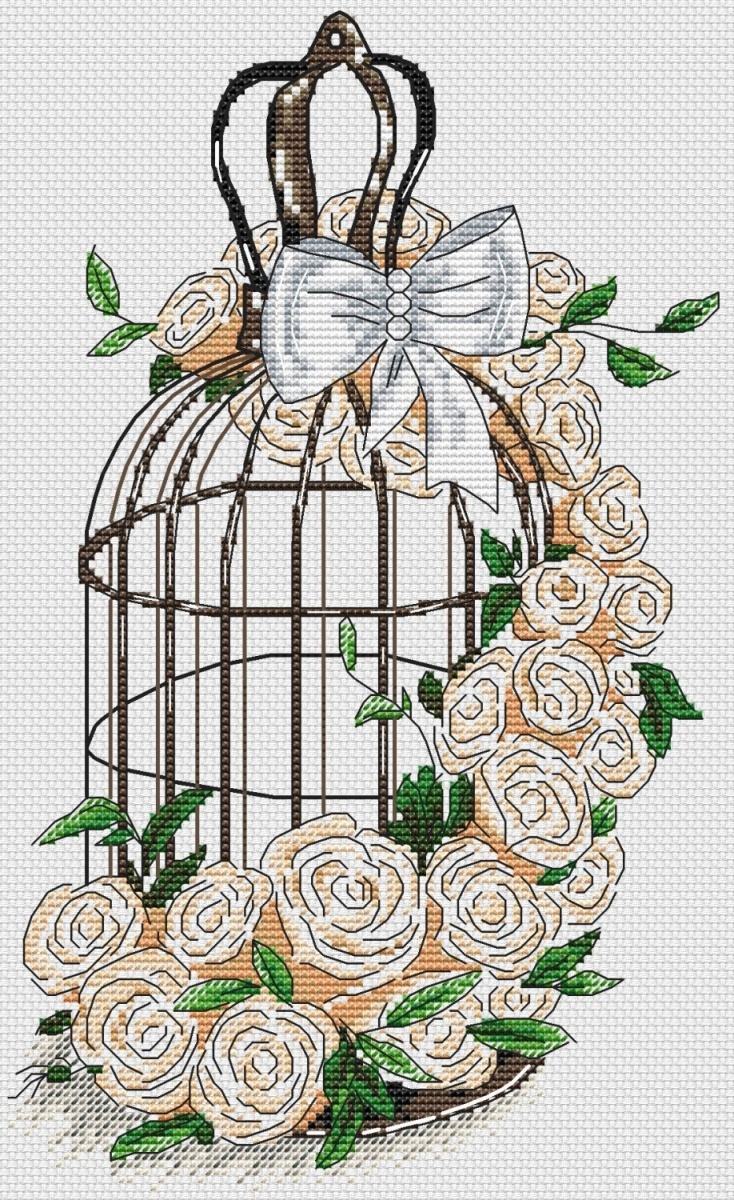 Tenderness of Roses Cross Stitch Pattern фото 1