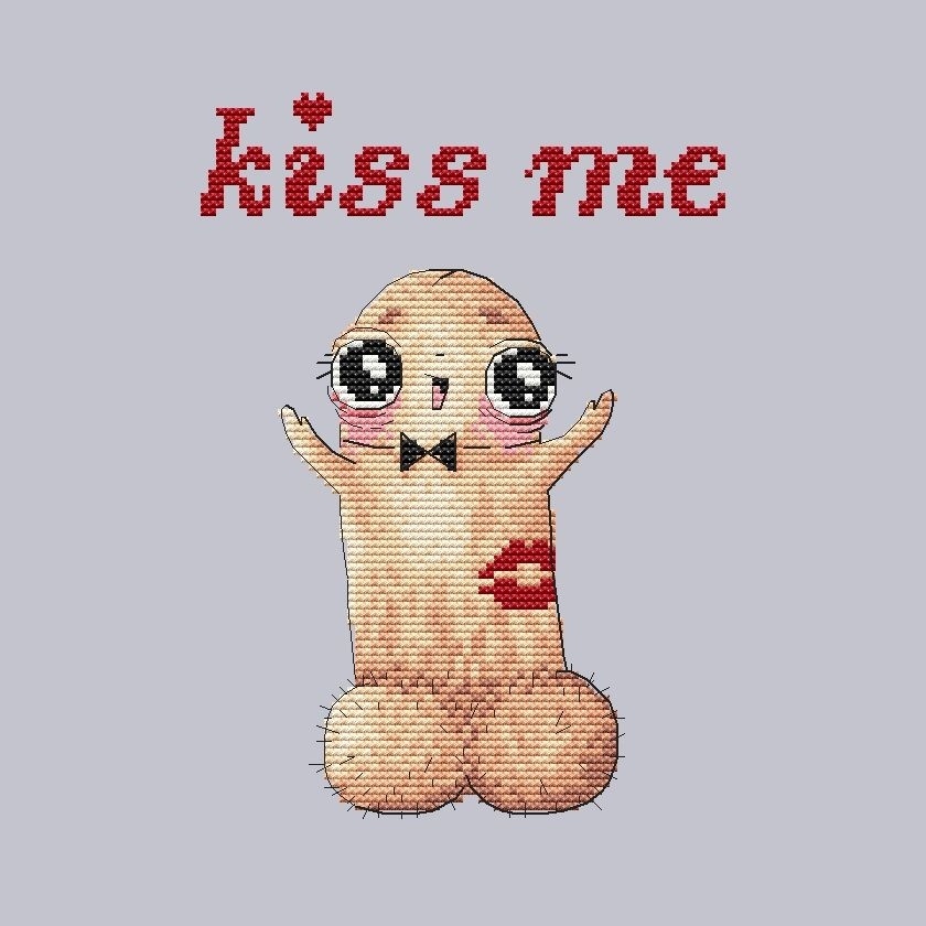 Kiss Me Cross Stitch Pattern фото 1