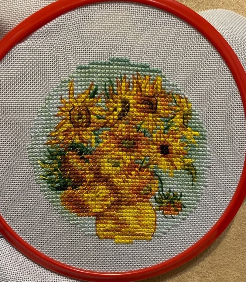 Sunflowers Circle Cross Stitch Pattern фото 5