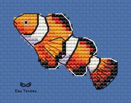 Clownfish Cross Stitch Pattern фото 1