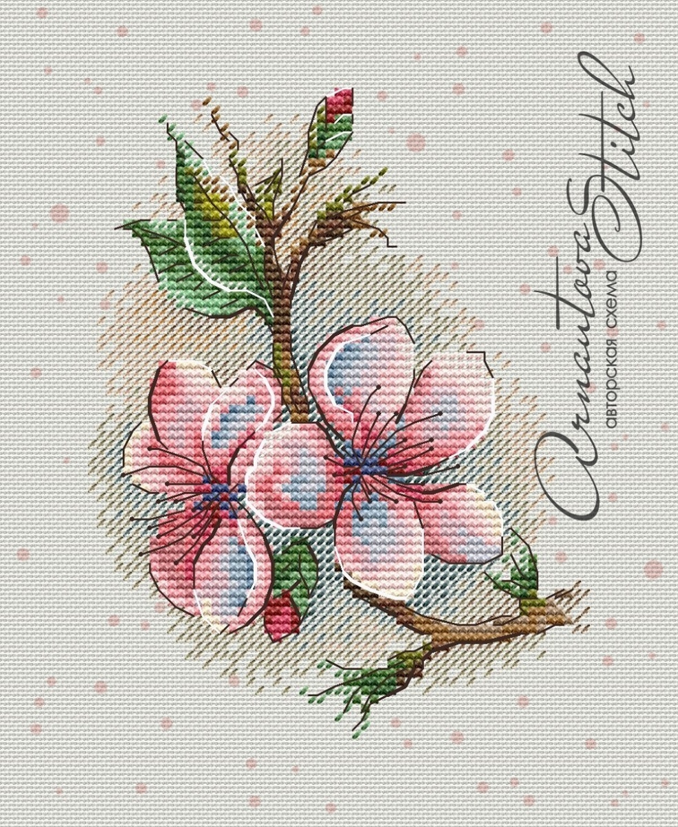 Apple Tree Flower Cross Stitch Pattern фото 1