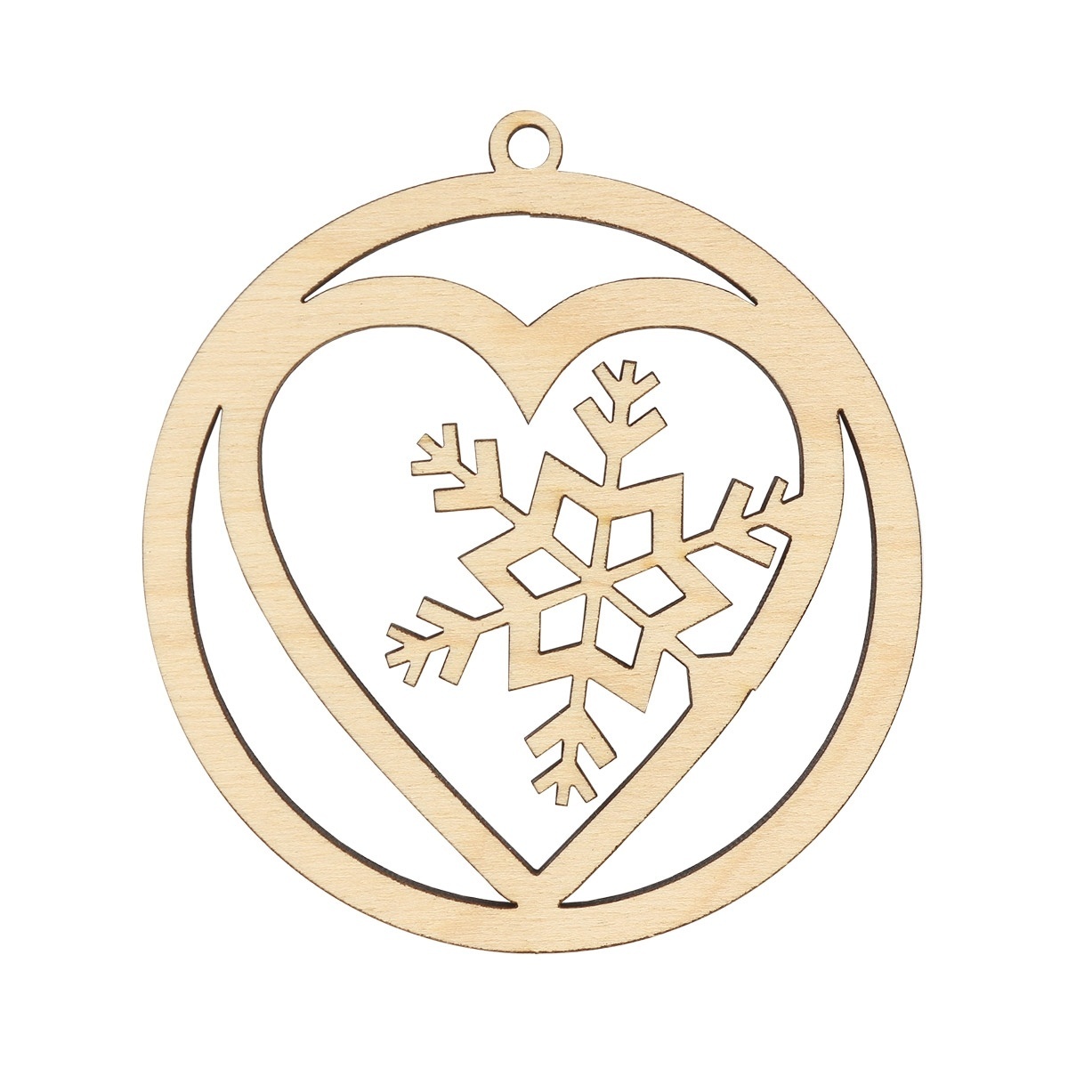 Wooden Christmas Toy Snowflake in the Heart фото 1