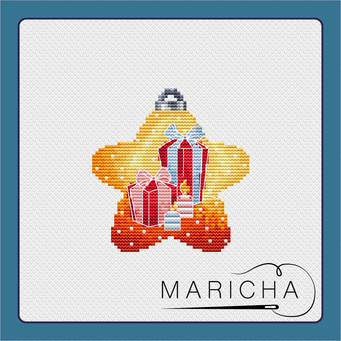 Christmas Stars. Gifts Cross Stitch Pattern фото 1