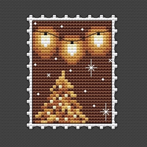 Postage Stamp. Ginger Garland Cross Stitch Pattern фото 2