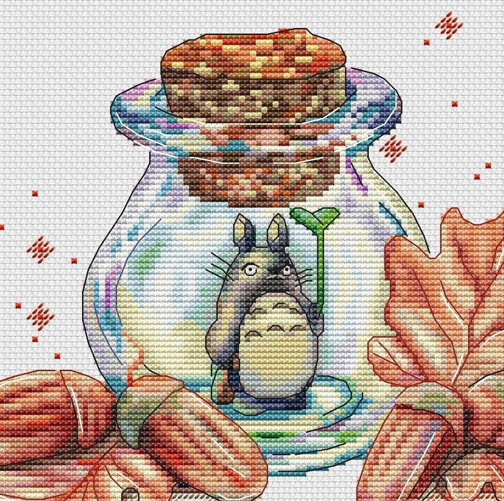 Totoro in the Jar Cross Stitch Pattern фото 5