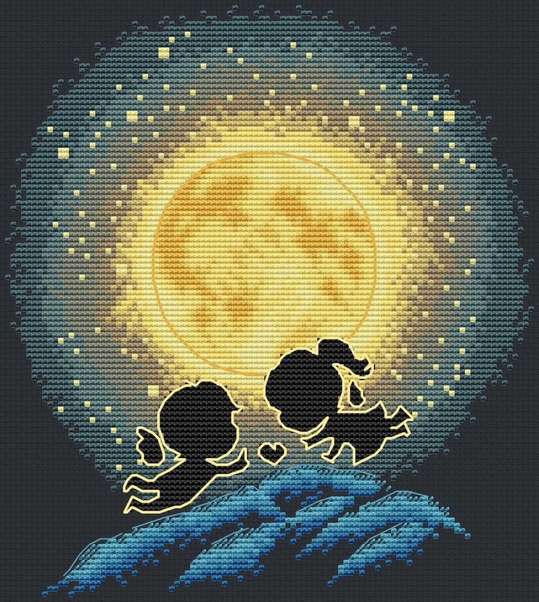 Fly to the Moon Cross Stitch Pattern фото 1