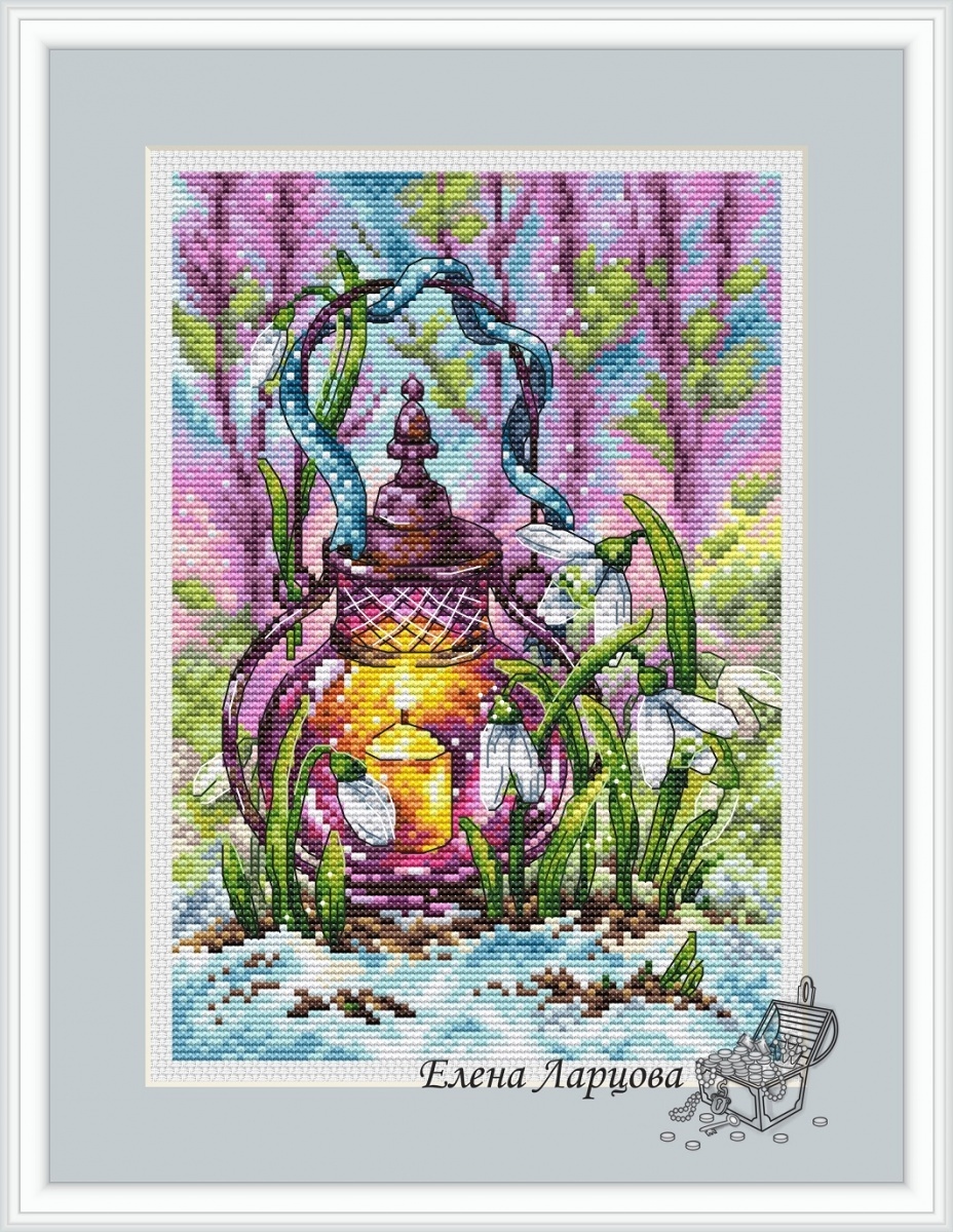 Spring Lantern Cross Stitch Chart фото 1