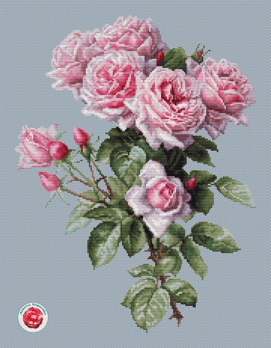 Rose Bouquet Cross Stitch Chart фото 1