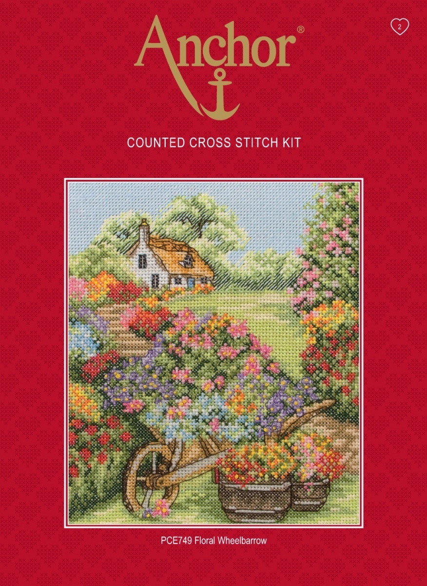 Floral Wheelbarrow Cross Stitch Kit фото 2