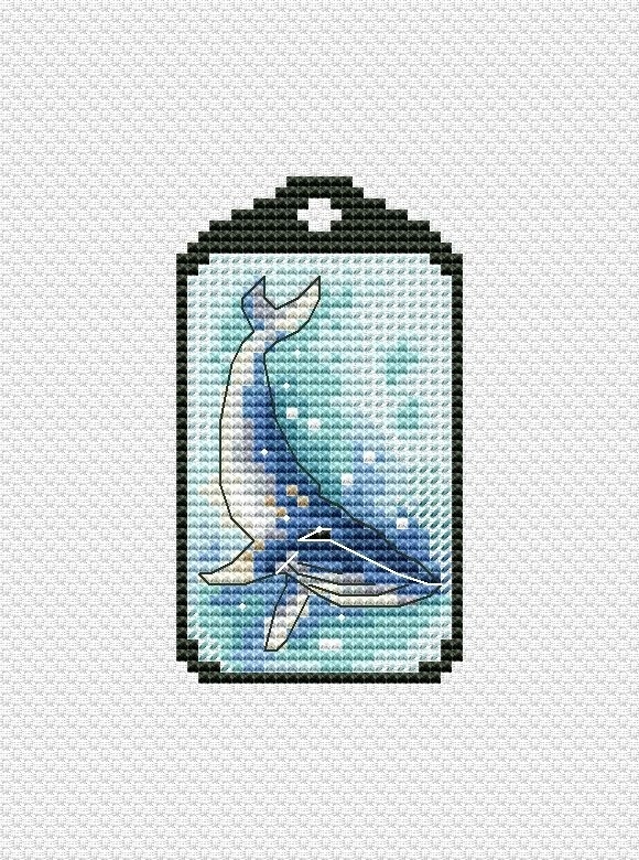 Whale Keychain Cross Stitch Pattern фото 1
