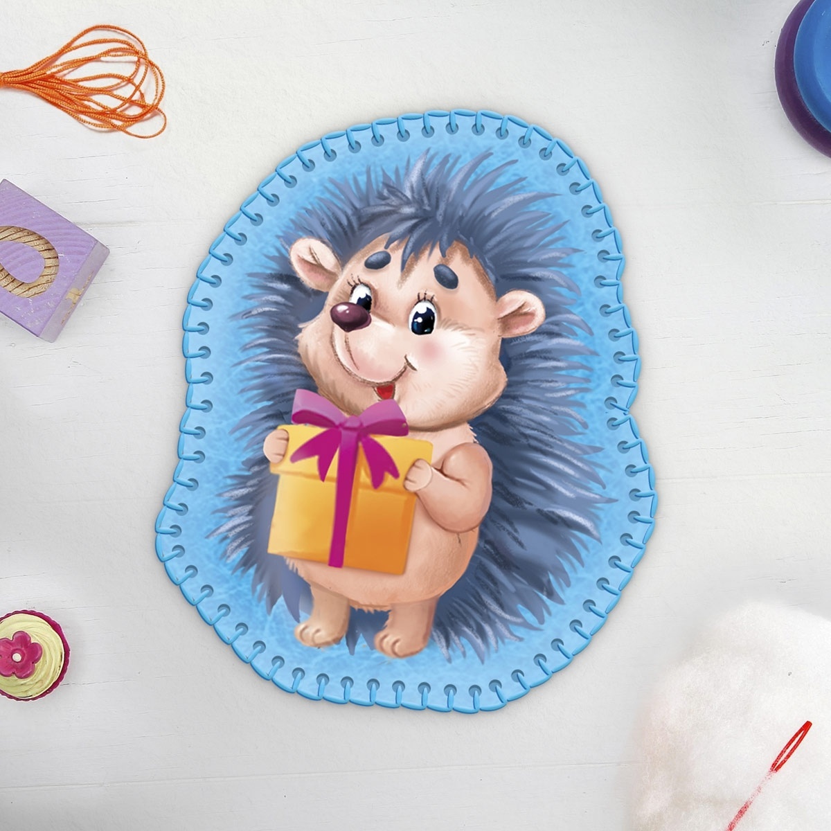 Hedgehog with a Gift Felt Toy Sewing Kit with Thermal Sticker фото 1