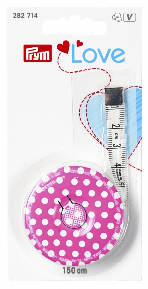 Spring tape measure Prym Love, pink, 150cm фото 2