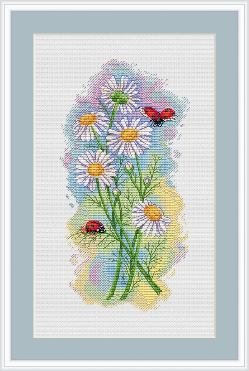 Daisies and Ladybugs Cross Stitch Pattern фото 3