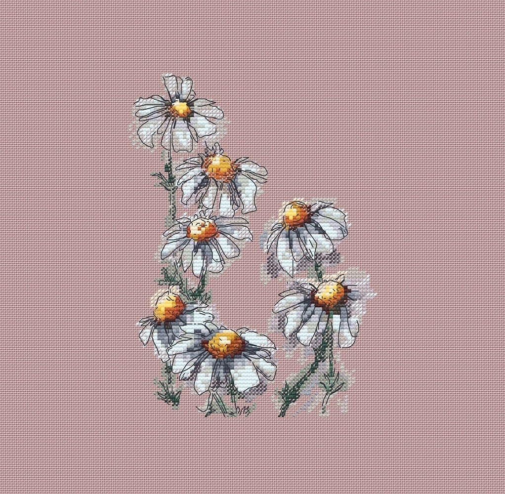 Chamomile Flowers Cross Stitch Pattern фото 4