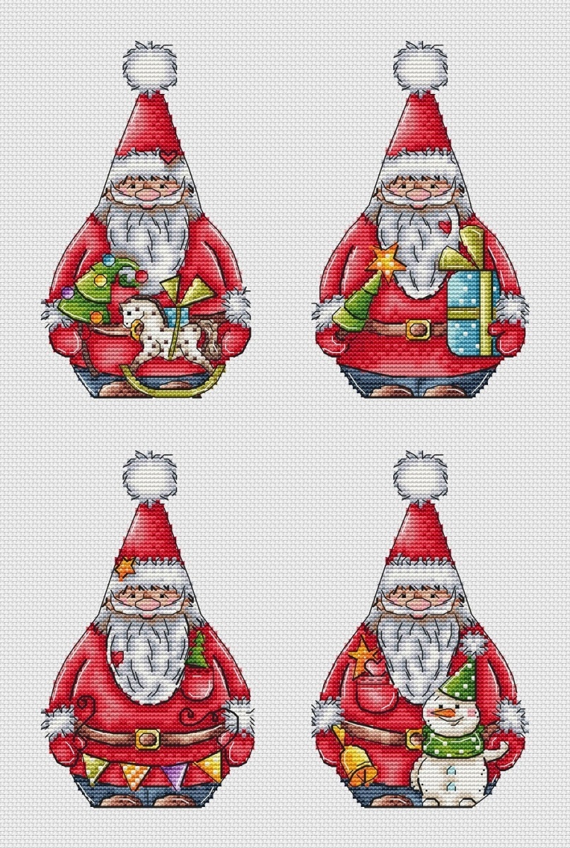 Santa Clauses Cross Stitch Pattern фото 1