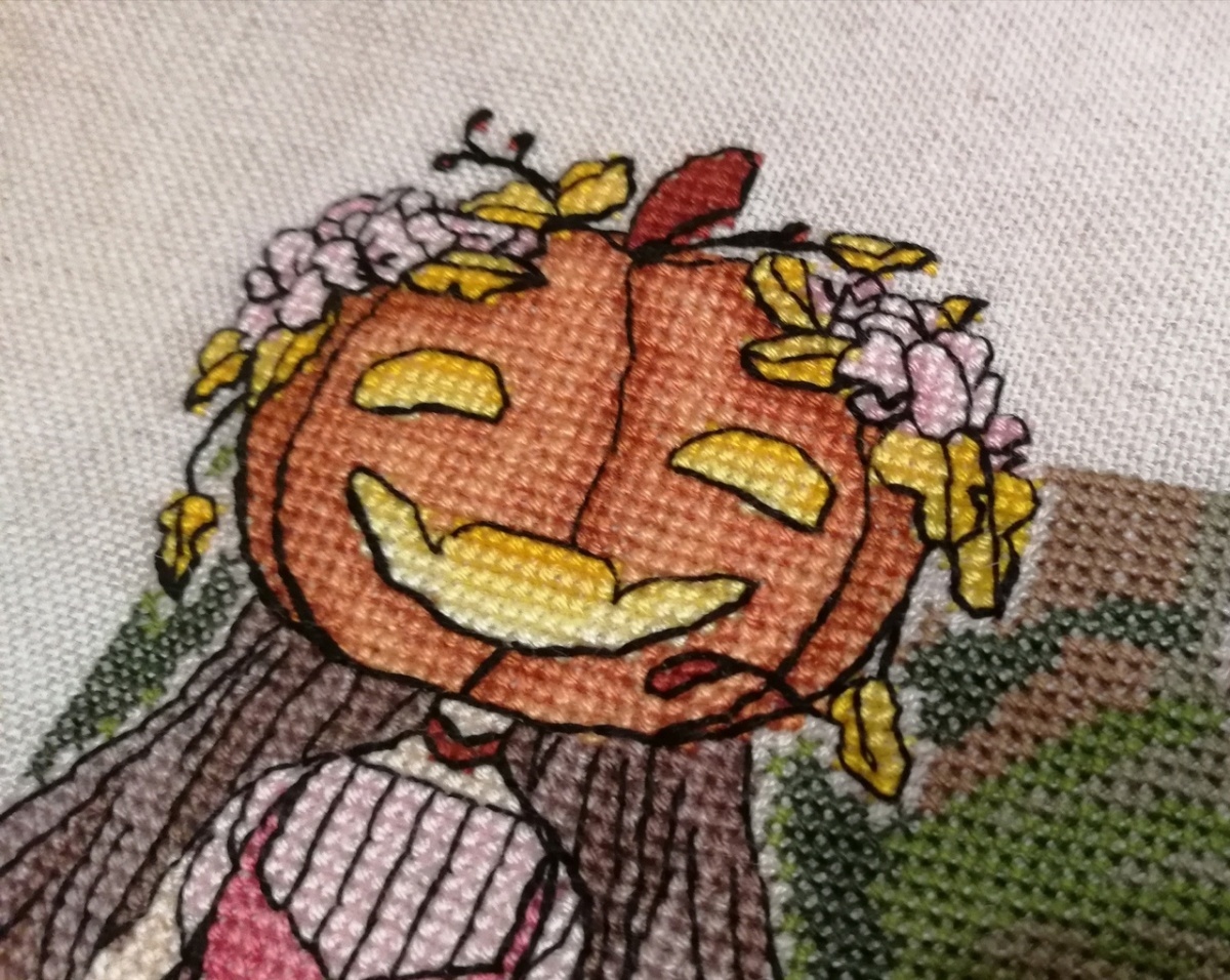 Pumpkin Girl 1 Cross Stitch Pattern фото 3