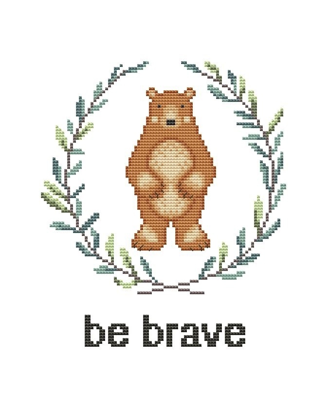 Be Brave Cross Stitch Chart фото 1
