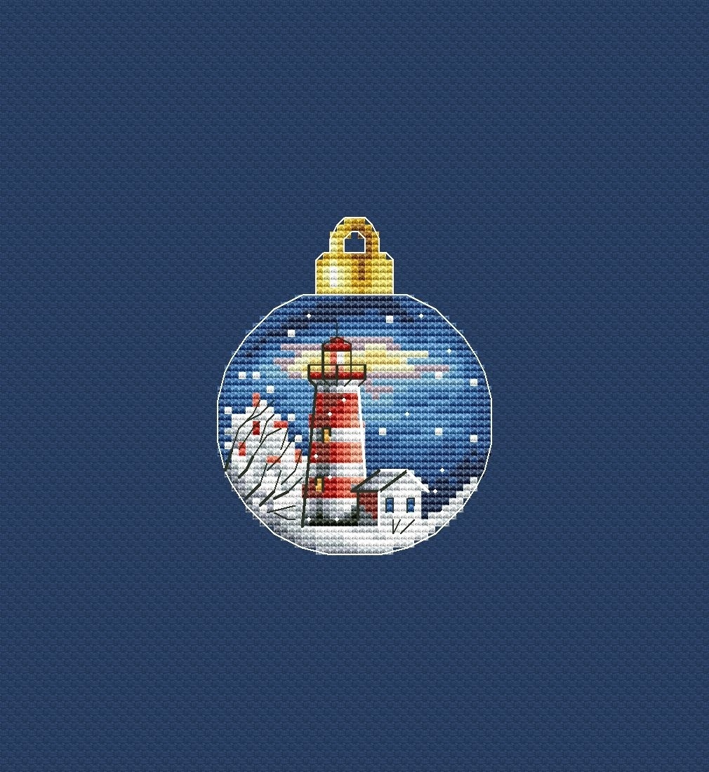 Christmas Bauble. Lighthouse 3-9 Cross Stitch Pattern фото 1