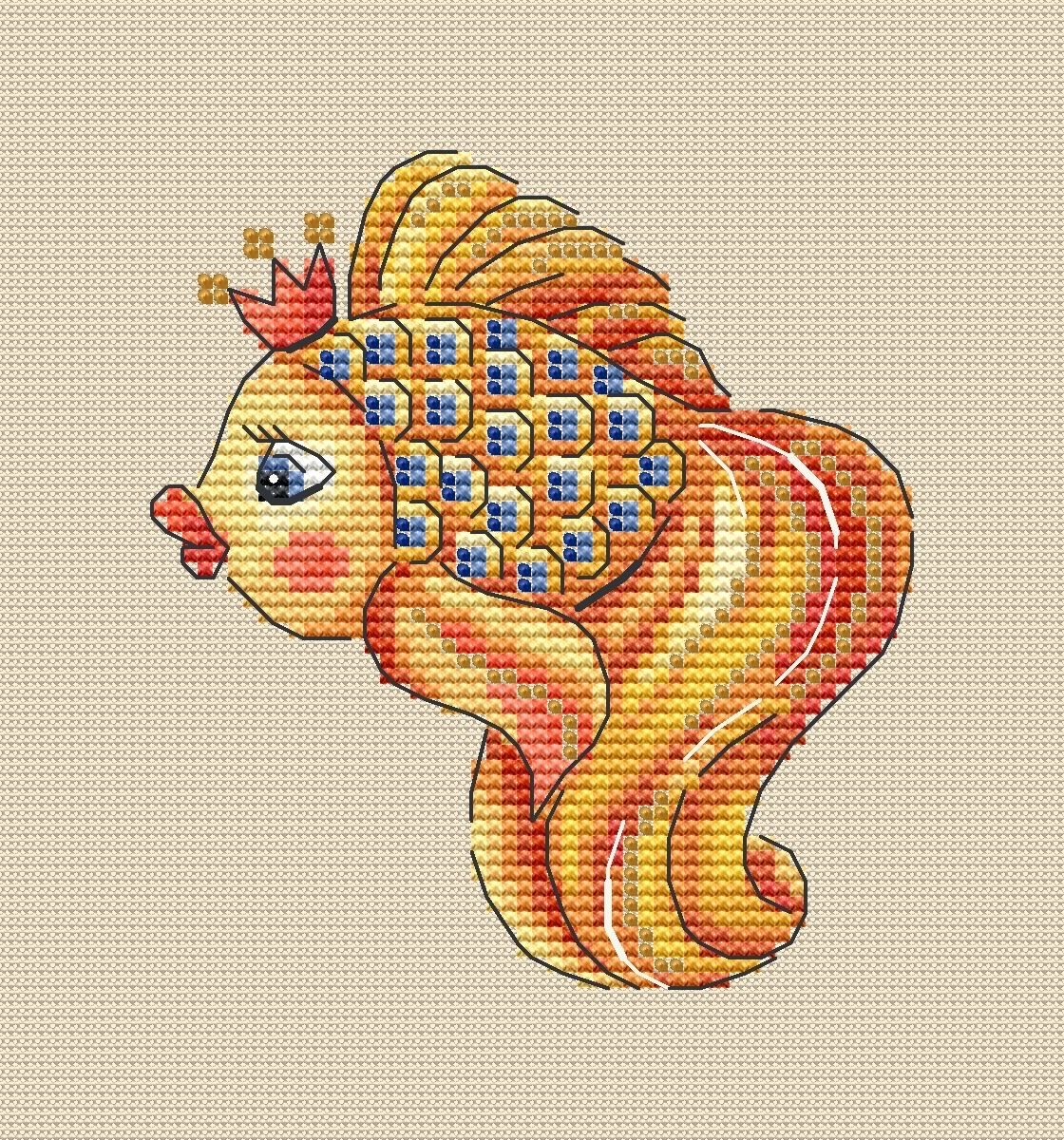 A Goldfish Cross Stitch Pattern фото 1