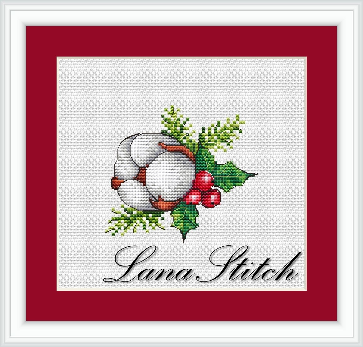 Christmas Tree Decoration. Cotton Cross Stitch Pattern фото 1