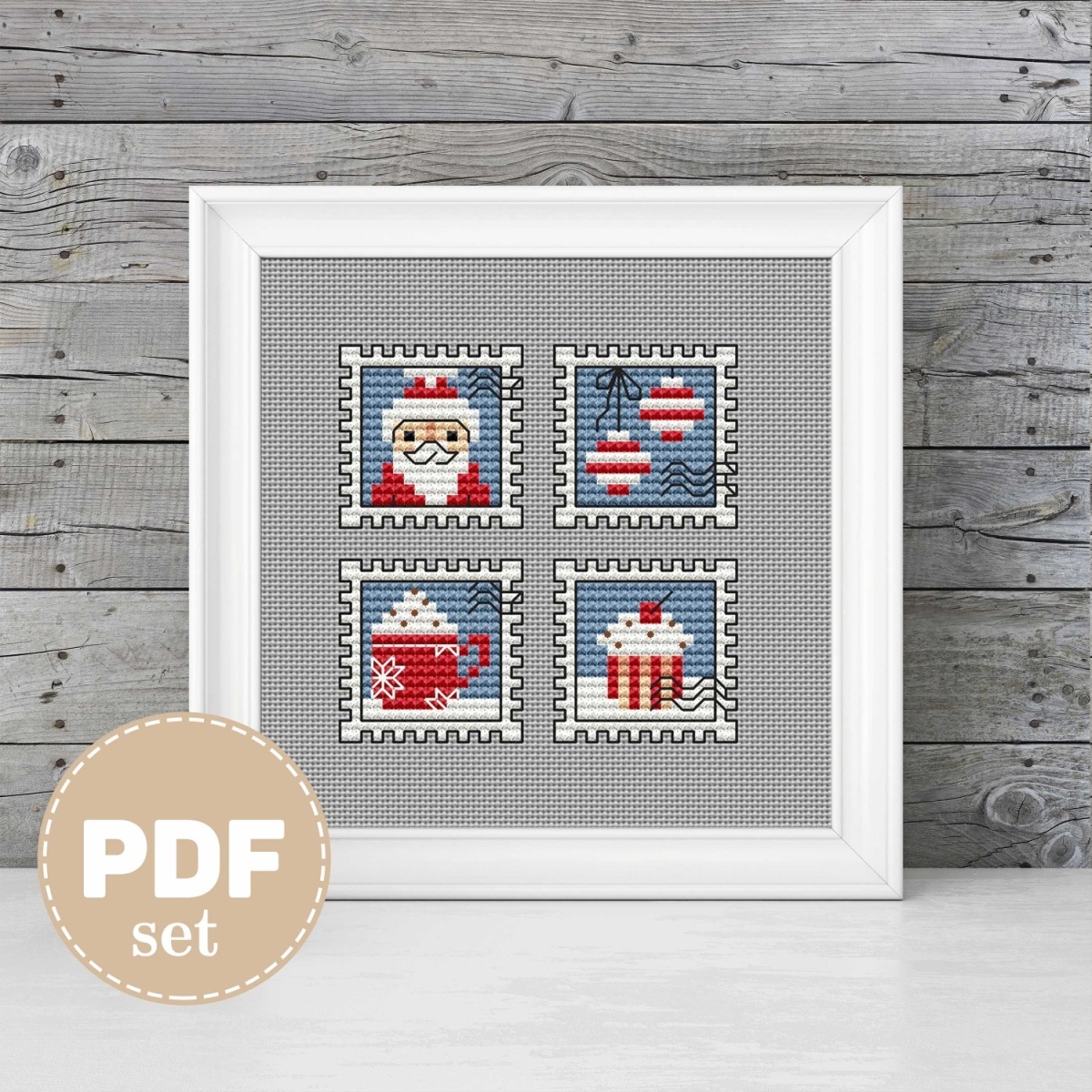 Christmas Postage Stamps Cross Stitch Pattern фото 4