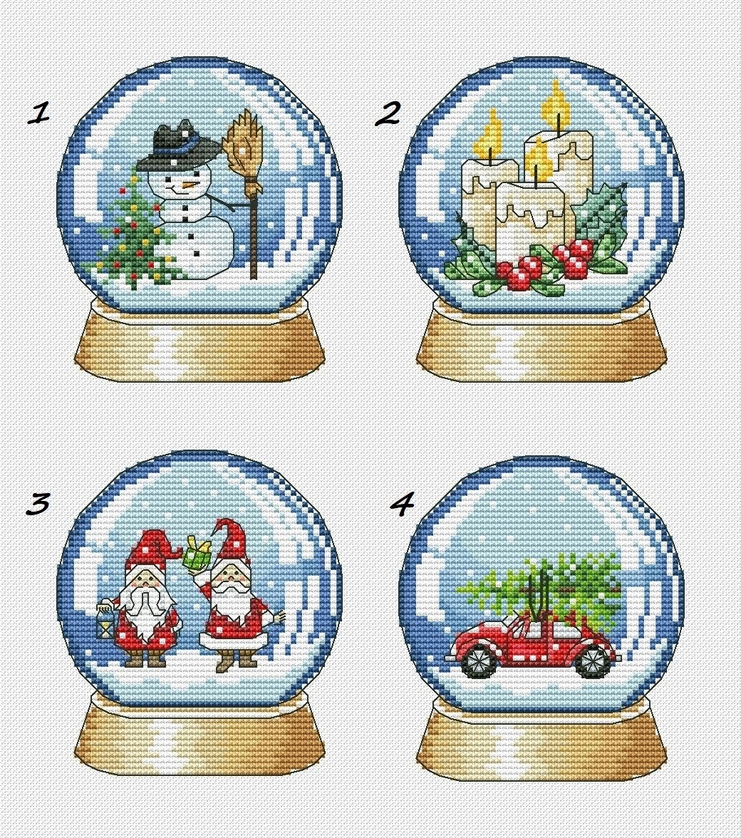 Snow Globes. Set 2 Cross Stitch Pattern фото 1