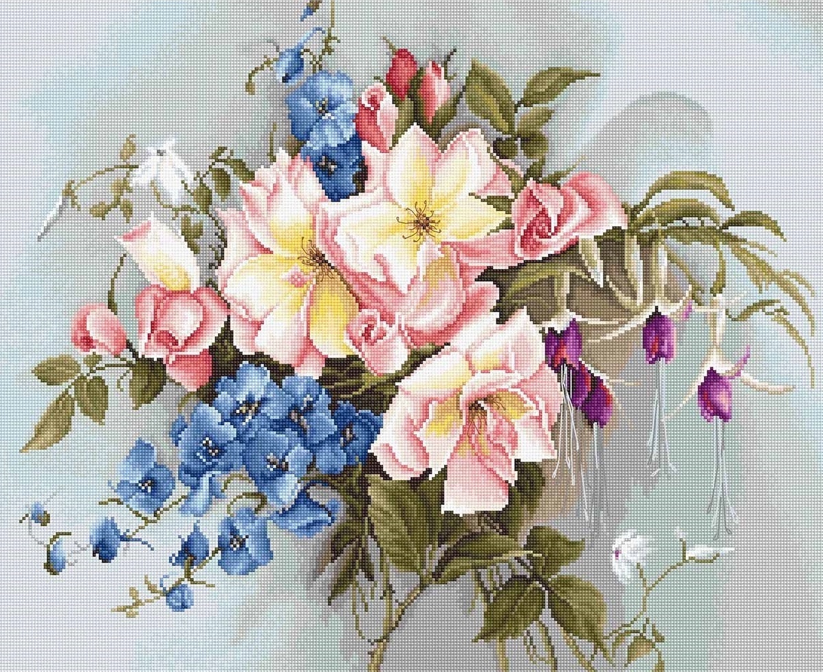 Bouquet with Bluebells Cross Stitch Kit фото 1