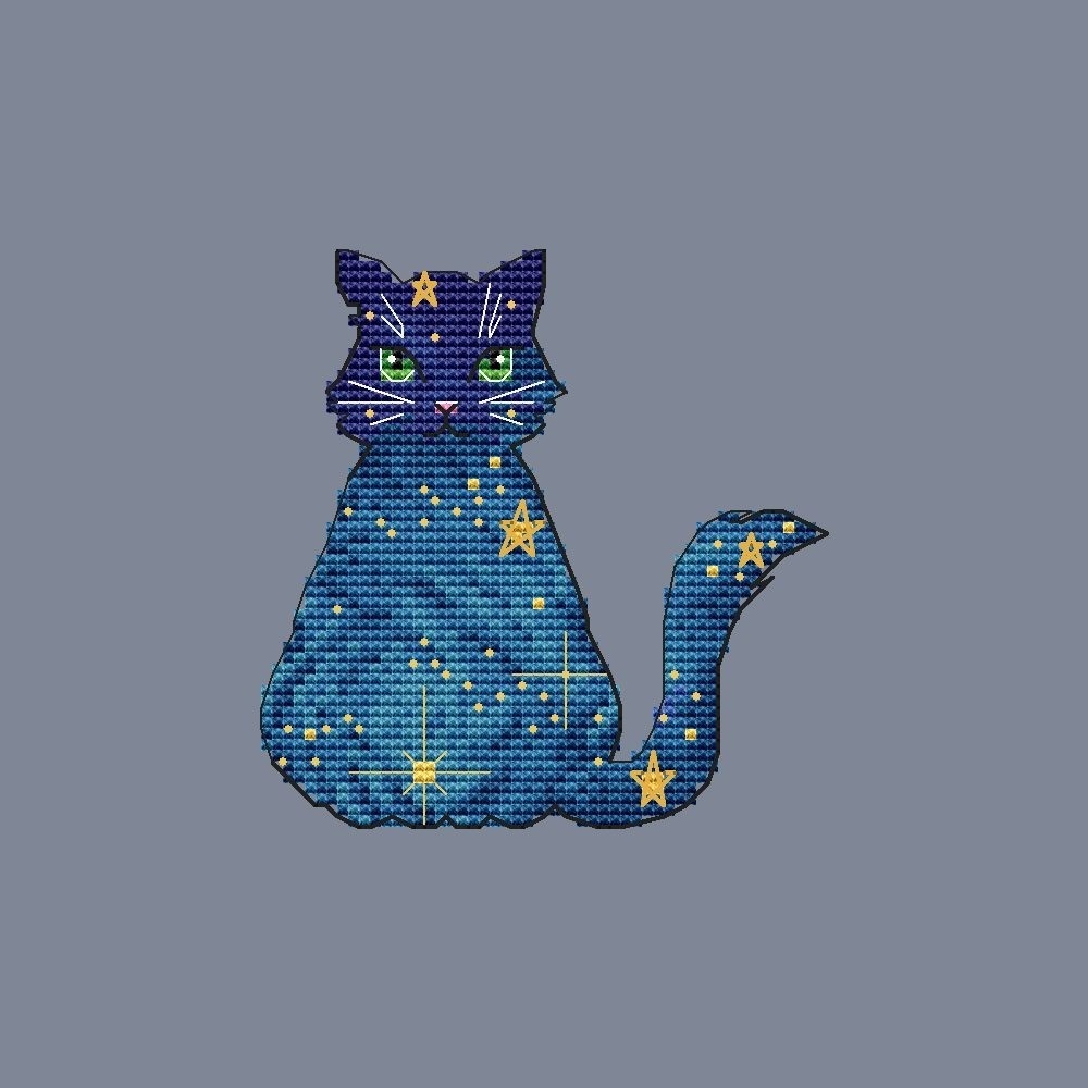 Star Cat 3 Cross Stitch Pattern фото 4