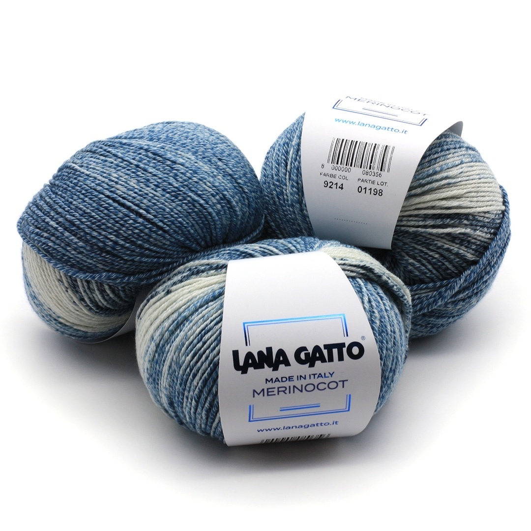 Lana Gatto Merinocot Melange 50% Merino Wool, 50% Cotton, 10 Skein Value  Pack, 500g