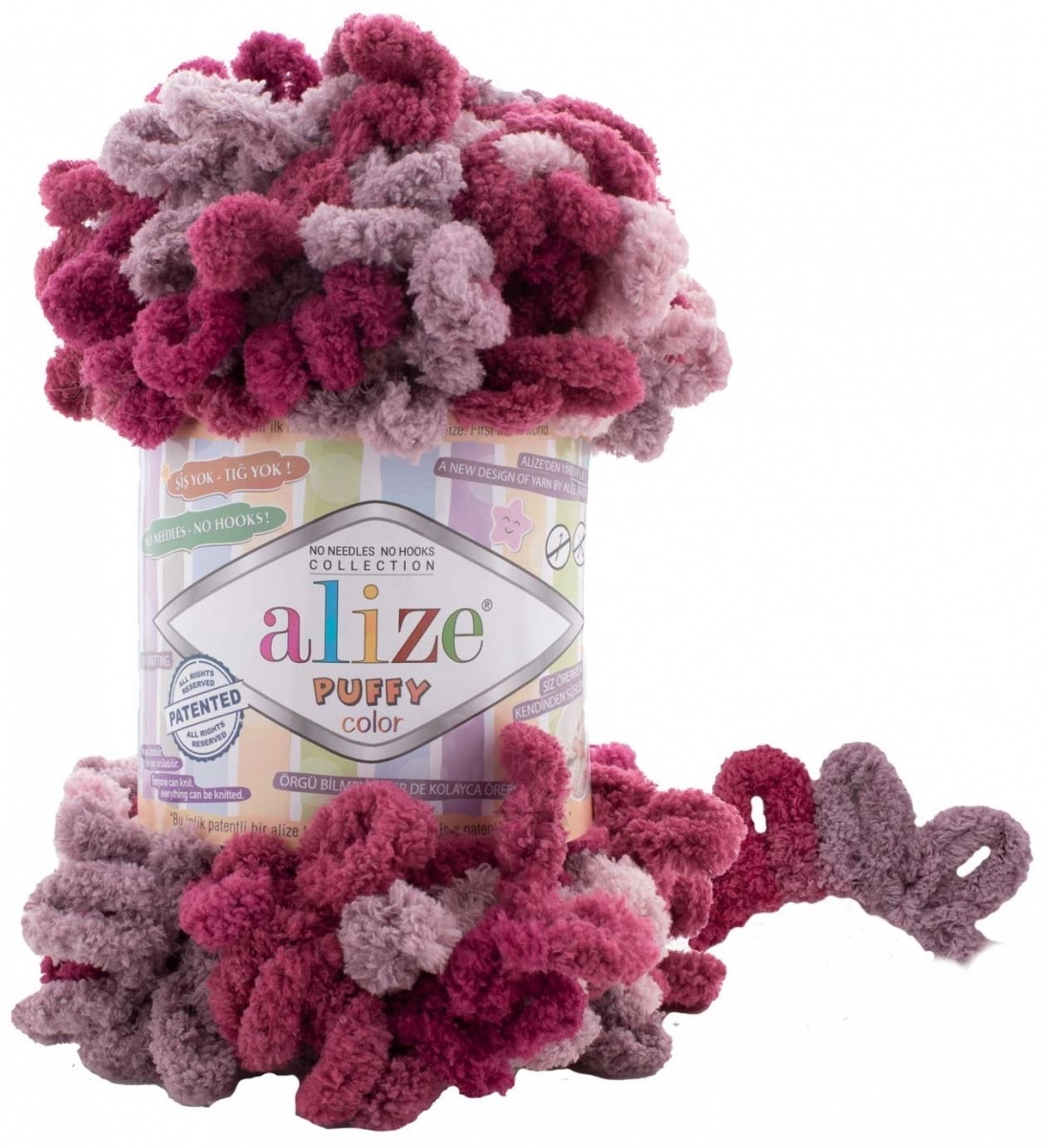 Alize Puffy Color, 100% Micropolyester 5 Skein Value Pack, 500g фото 45