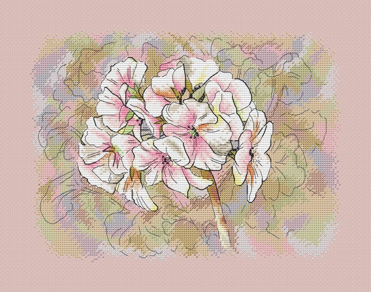Geranium Flower Cross Stitch Pattern фото 3