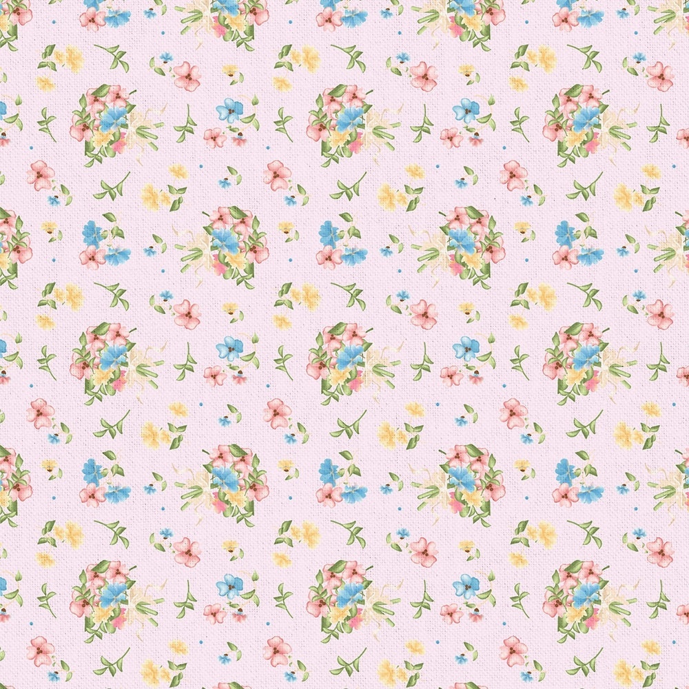 Fat Quarter Peppy, print Pink with Flowers фото 1